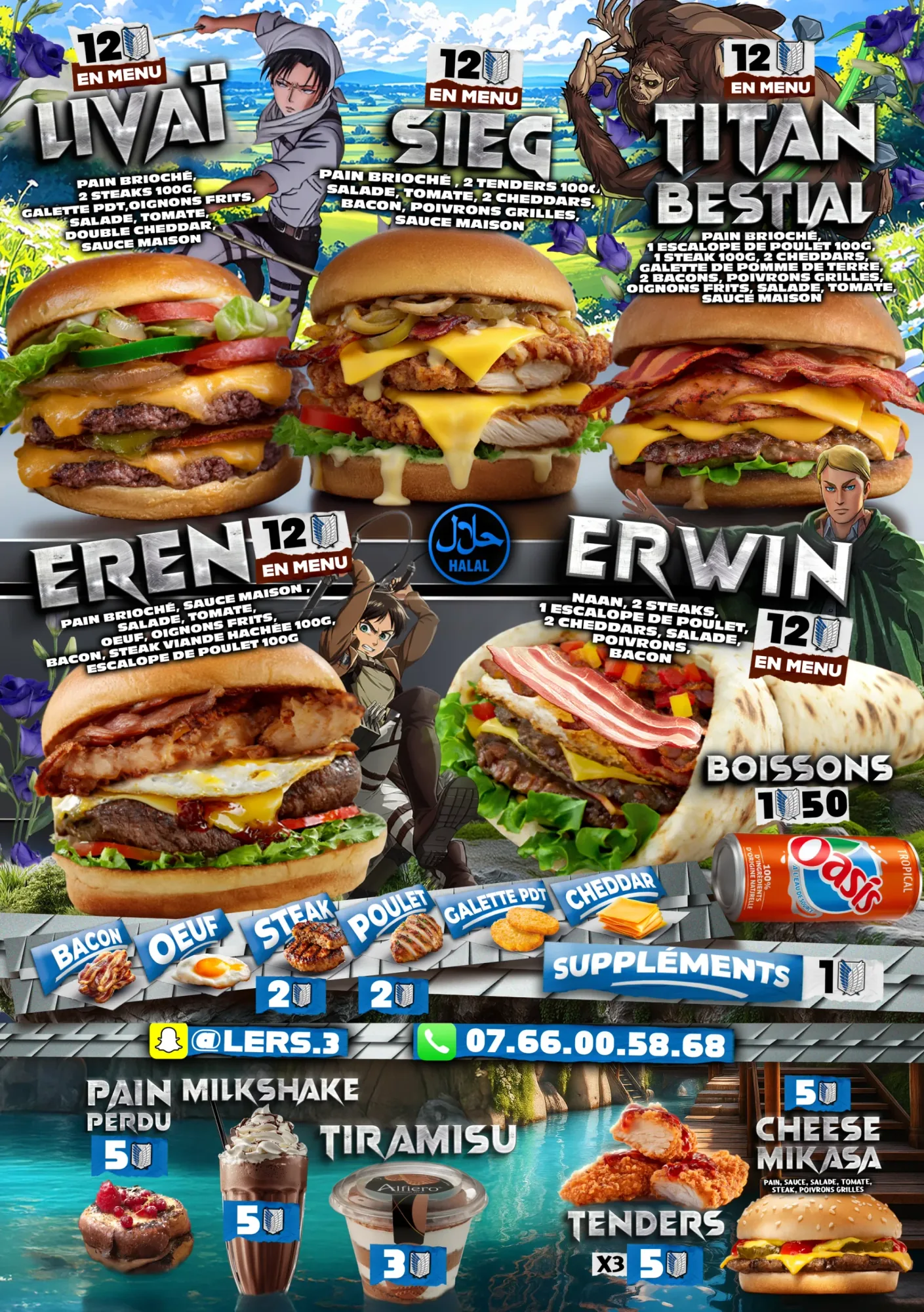 Flyer menu A5 pour la restauration