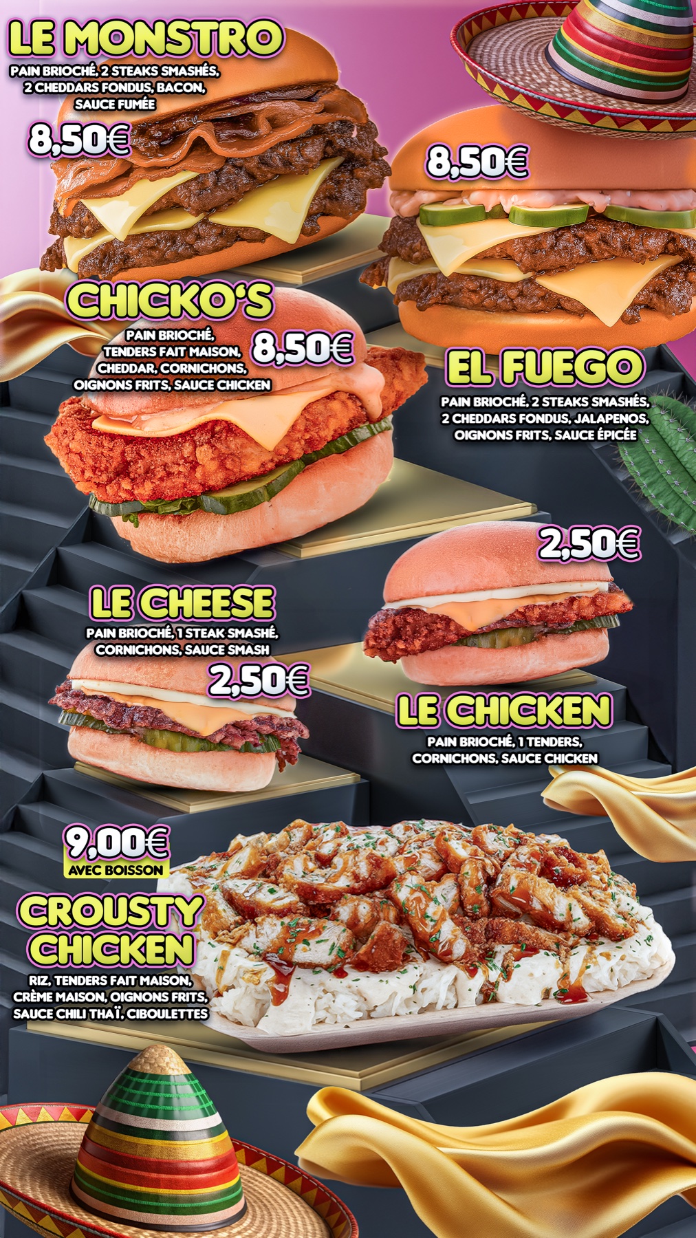 Flyer menu Smash’o’s créé par ZakDesign