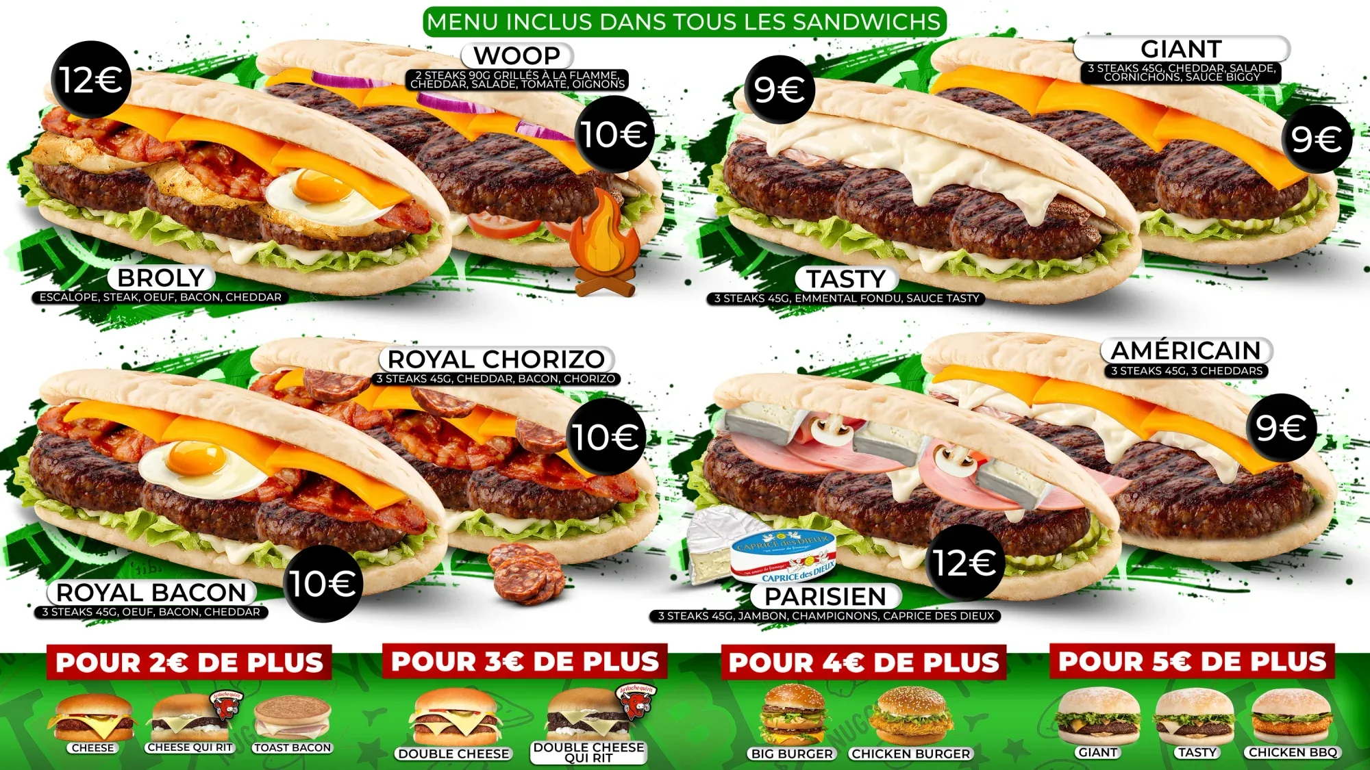 Menu board Sandwichs